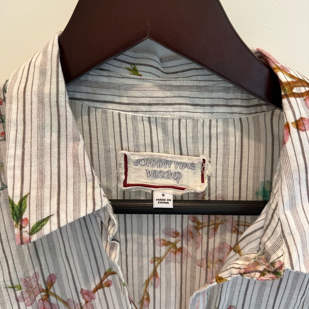 Johnny Was Multicolor Floral Striped Blouse - Picture 3 of 4